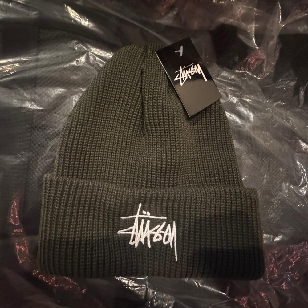 Dark Green Blue Stussy Beanie